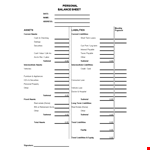 Personal Budget Balance Sheet Excel example document template