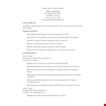 Sample Dance Teacher Resume example document template