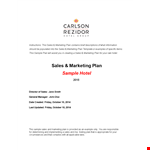Hotel Sales Action Plan example document template
