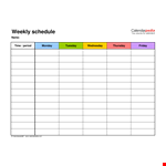 Weekly Schedule Monday To Friday In Color example document template