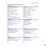 Printable Spring Cleaning List example document template
