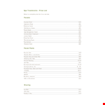 Massage Envy Price List Template example document template