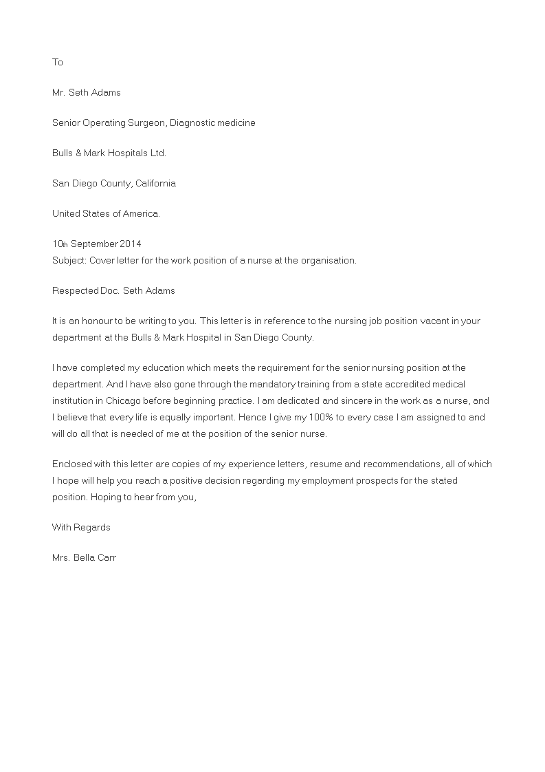 Example Of Job Application Letter For Nurse example-of-job-application-letter-for-nurse