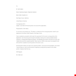 Example Of Job Application Letter For Nurse example document template