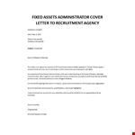 Fixed Assets Administrator cover letter  example document template