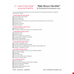 Baby Shower Checklist: Before You Decide to Purchase or Shower example document template