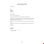 Letter to Decline Job Offer example document template