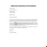 Employee Transfer Letter Example example document template