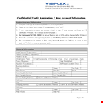 Credit Application Form for Company and Guarantor example document template