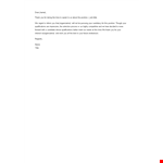 Employer Job Application Refusal Letter example document template 