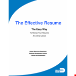 Hybrid Combination Resume - Create an Effective Resume Online for County Applications example document template