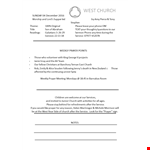Church Weekly Bulletin Template example document template