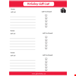 Pdf Holiday Gift List - Discover the Perfect Gifts You've Purchased example document template