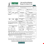 Request For Quote - Standard Height Stairs and Landings example document template