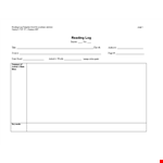 Free Reading Log Template | Keep Track of Your Books example document template