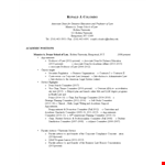 Professor Curriculum Vitae example document template