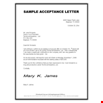 Accepting Job Offer at Technical Industries: Baytown | Sample Job Acceptance Letter example document template