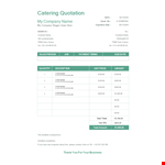 Catering Quotation Template - Create Professional Quotes | lorem, ipsum, dummy example document template