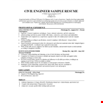 Civil Engineering Student Resume example document template