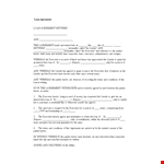 Loan Agreement Template - Create a Binding Agreement between Borrower and Lender example document template