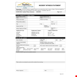 Capture Important Details with an Incident Witness Statement – Get Reliable Information example document template