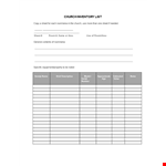Church Inventory Spreadsheet - Simplify Your Tracking Process example document template