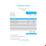 Vendor Quotation example document template