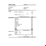 Concert Production Budget Template - Manage Total Budget, Tickets, and Gross Revenue example document template