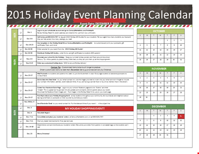 Example Holiday Calendar: Plan Your Events and Holidays for Students