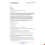 Standard Appointment Offer Letter example document template 