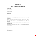 Leave due to skin infection on face example document template