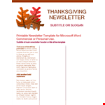 Thanksgiving Menu Template - Free Download & Easy to Use example document template