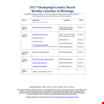 Weekly Calendar Agenda example document template