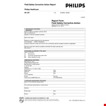 National Philips Field Version Corrective Action Information and Action example document template
