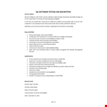 QA Software Testing Job Description example document template