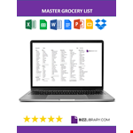 Master Grocery list example document template