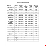 Humphrey's Lunch Schedule Template example document template