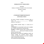 Renewable Energy Memorandum of Understanding Template for Parties' Understanding example document template