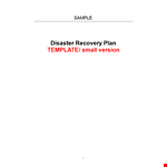 Create a Robust Disaster Recovery Plan with Our Template - Act Fast in Emergencies example document template