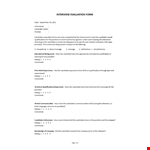 Candidate Evaluation Form example document template