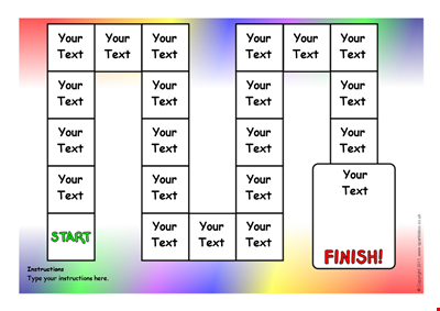 Colored Square Snake Boardgame Template