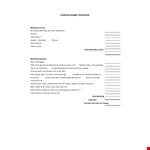 Monthly Financial Budget Template example document template