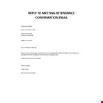 Reply to confirmation email example document template