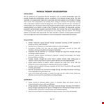 Physical Therapy Job Description example document template