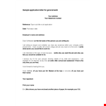 Employment Application Letter Format for School Jobs example document template