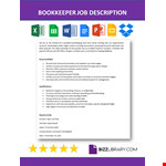 Bookkeeper Job Description example document template
