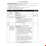 Sample Daily Schedule Template Word example document template