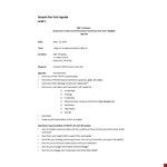 Sample Visit Agenda for Company: Excellence and TNCPE example document template