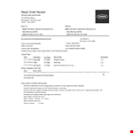 Repair Order example document template