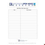 Open House Sign-In Sheet: Streamline Visitor Registration example document template